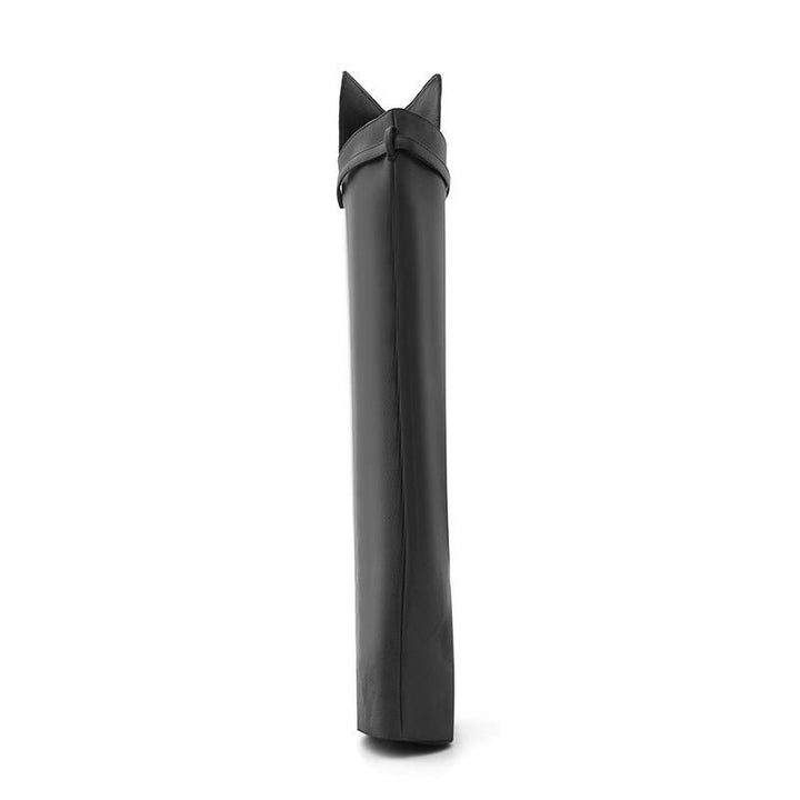 QAMRA Leather Wedged Heel Knee High Boots - ithelabel.com