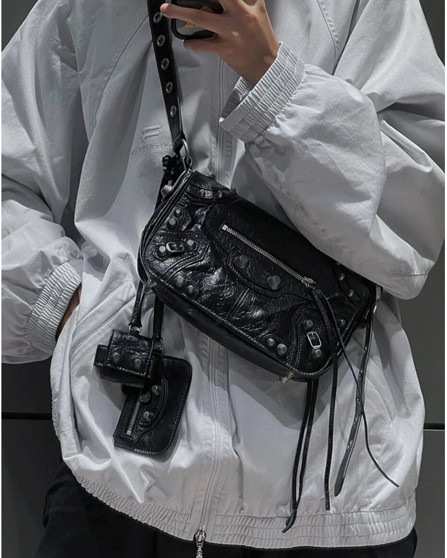 SUNIC Buckled Leather Cross Body Bag